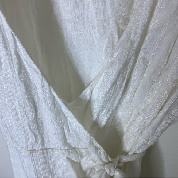 ) L Space GOA Womens Wrap Dress Size L White Cap Sleeve High Low Hem Coast… - Picture 8 of 16